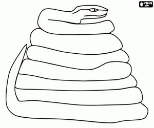 Completely coiled snake coloring page