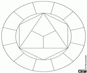 Complex chromatic diagram coloring page