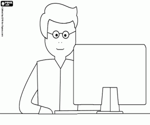 The computer programmer coloring page