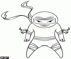 The concentration of a ninja warrior coloring page
