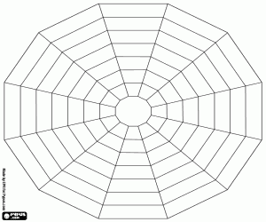 Concentric dodecagons for colors coloring page