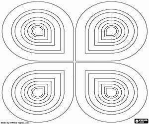 Concentric elements in symmetry coloring page