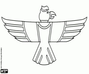 Condor of incas, icon coloring page