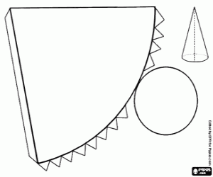 A cone with circular base coloring page