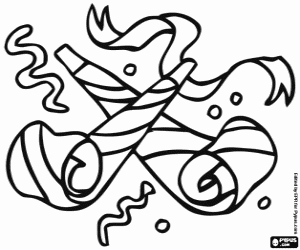 Confetti at birthday party coloring page