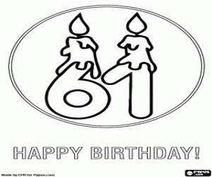 For congratulate the 61 birthday coloring page