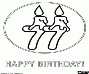 To congratulate a 77 birthday coloring page