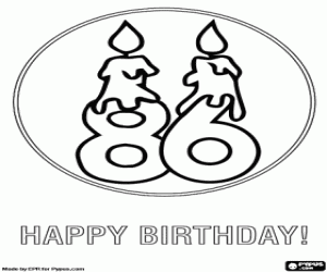 For congratulate a 86 birthday coloring page