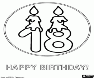 Congratulations for 18th birthday coloring page