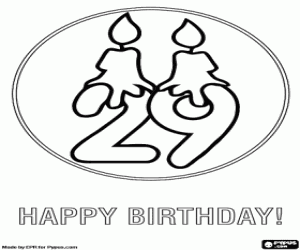 Congratulations for 29 birthday coloring page