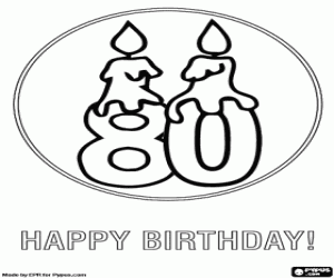 Congratulations on yours 80 years coloring page