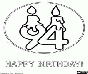 Congratulations for 94 years old coloring page