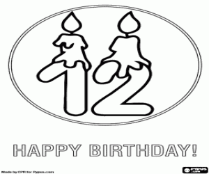 Congratulations for the twelve years coloring page