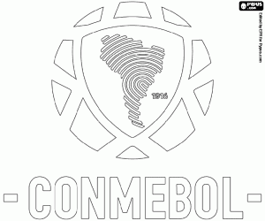 Conmebol logo,South America football coloring page