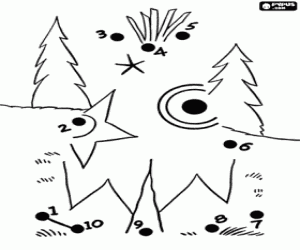 Connect the dots to get a tipi coloring page