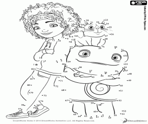 Connect the dots of the movie Home coloring page