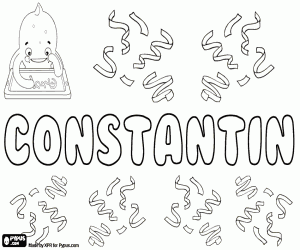 Constantin, male name coloring page