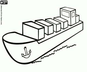 Container ship coloring page