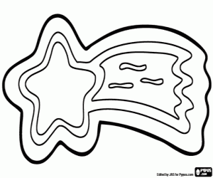 Cookie as a Christmas star coloring page