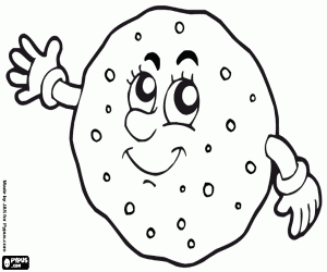 A cookie smiling coloring page