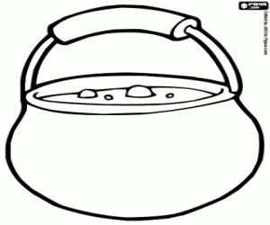 Cooking pot full of food coloring page
