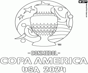 Copa America USA 2024 logo coloring page