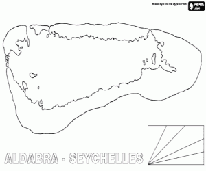 The coral atoll of Aldabra coloring page