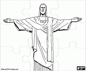 Corcovado Christ, RJ, Brazil puzzle coloring page
