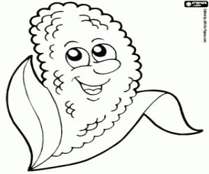 Corn cob coloring page