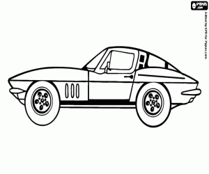 Corvette, a Chevrolet car coloring page