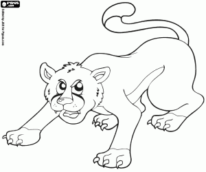 A cougar or puma coloring page