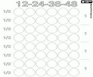 To count up from 1 egg to 4 dozens coloring page