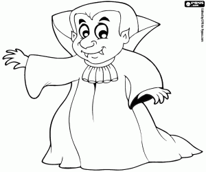 Count Dracula at Halloween coloring page