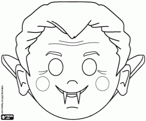 A Count Dracula mask coloring page