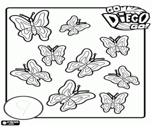 Count up to nine with butterflies coloring page