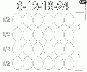 To count up to two dozens eggs coloring page
