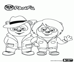 A couple of pandas from Panfu coloring page