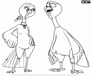 A couple of turkeys Jenny and Reggie coloring page