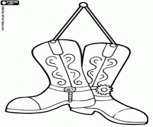 Cowboy boots coloring page