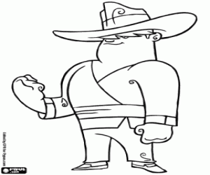 The cowboy Clay, a Xiaolin warrior coloring page