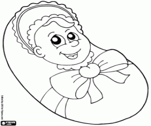 Cradle bassinet coloring page