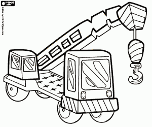 A crane with the hook coloring page
