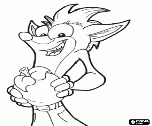 Crash Bandicoot, videogame coloring page