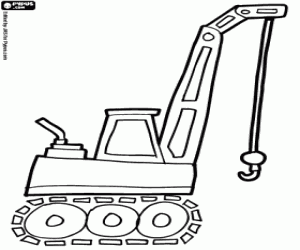 A crawler crane, side view coloring page