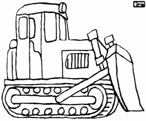 Crawler excavator coloring page