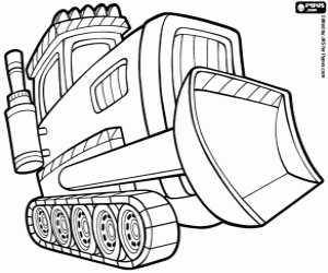 Crawler vehicle with shovel coloring page