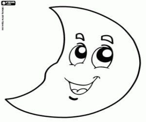 Crescent moon coloring page