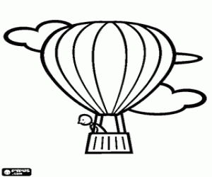 A crew member in the hot air balloon coloring page