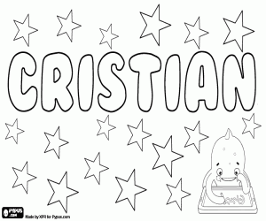 Cristian, name of Latin origin coloring page