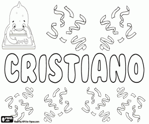 Cristiano, name for boy coloring page